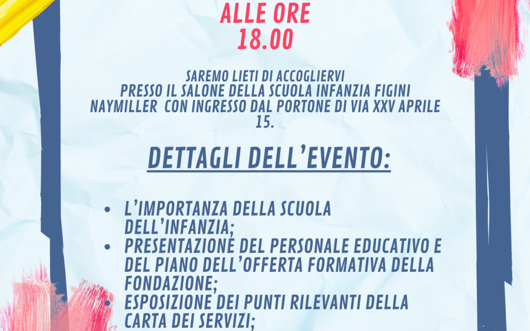 Open Day Scuola dell’Infanzia, 13 dicembre 2024